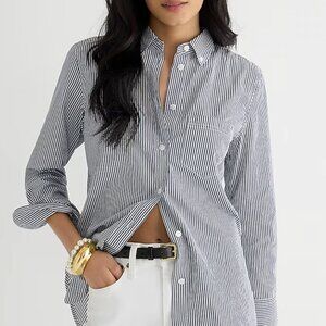 J Crew Striped Button Down - Women's, 14 Tall